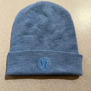 lululemon Heathered Blue Knit Beanie Hat